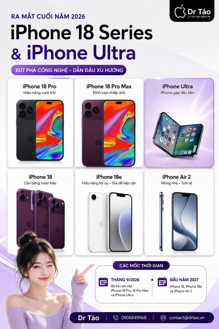 iPhone 18 Series và iPhone Fold lộ diện  Apple chuẩn bị cuộc cách mạng lớn nhất ...