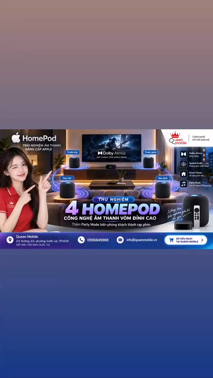 Apple thử nghiệm hệ thống 4 HomePod tạo âm thanh vòm, Party Mode có thể biến phòng khách thành rạp phim #Apple #HomePod #HomePod2 #AppleTV #AppleTV4K #audioOS27 #SurroundSound #Dol