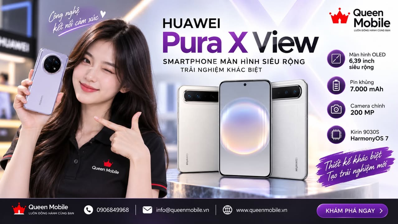 Huawei Pura X View chính thức ra mắt, smartphone dạng thanh màn hình siêu rộng thách thức chuẩn thiết kế 20:9