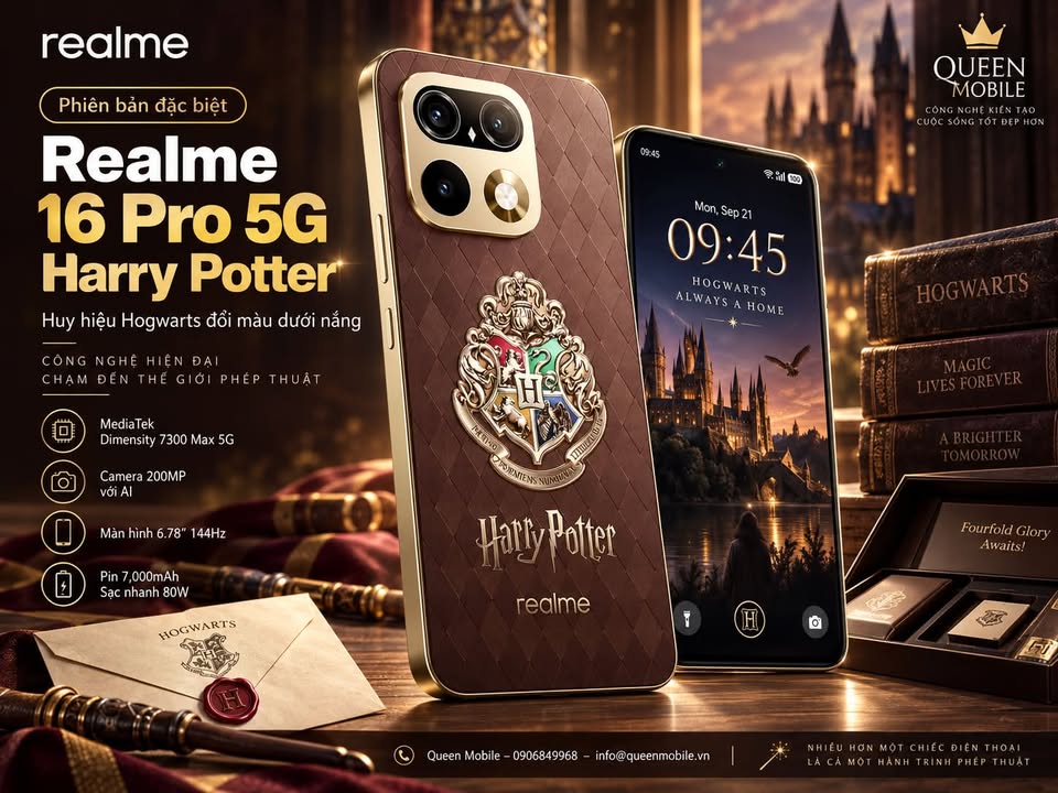 REALME 16 PRO 5G HARRY POTTER EDITION RA MẮT, HUY HIỆU HOGWARTS ĐỔI MÀU DƯỚI ÁNH SÁNG #realme #Realme16Pro5G #HarryPotter #Hogwarts #HarryPotterXrealme #Smartphone #Android #CongNg