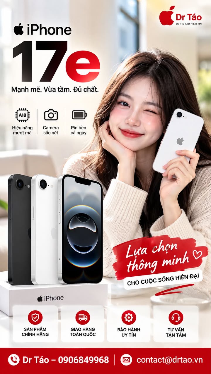 iphone 17E mã Nhật có sim ko?
Không bạn. iPhone 17e mã Nhật không có khe SIM vật...