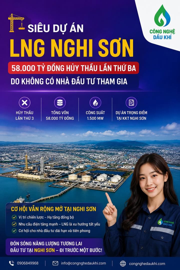 ️ SIÊU DỰ ÁN LNG NGHI SƠN 58.000 TỶ ĐỒNG HỦY THẦU LẦN THỨ BA, THÁCH THỨC HÔM NAY...
