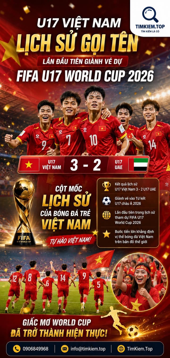 U17 Việt Nam đã tạo nên cột mốc lịch sử cho bóng đá nước nhà.

Rạng sáng ngày 14...