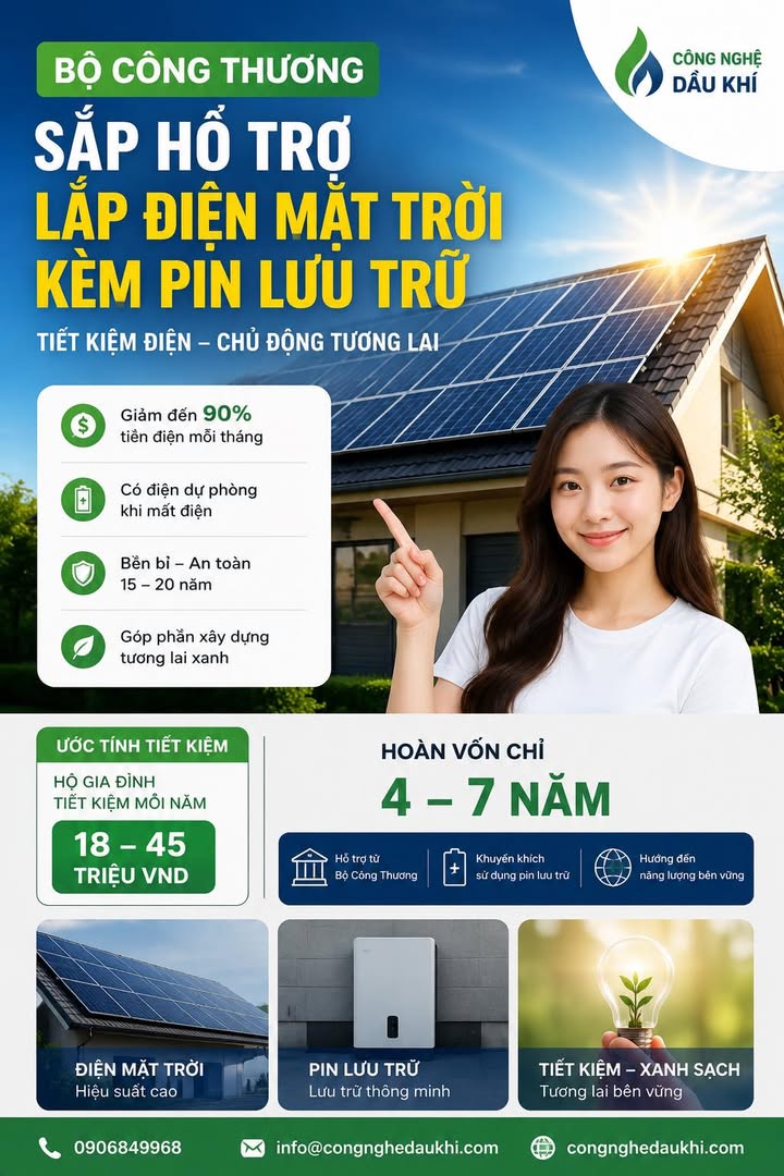  BỘ CÔNG THƯƠNG SẮP ĐỀ XUẤT HỖ TRỢ TIỀN CHO NGƯỜI DÂN LẮP ĐIỆN MẶT TRỜI KÈM PIN ...
